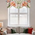 thumbnail image 3 of Tie Up Valances for Windows, Spring Pink White Floral Adjustable Valance Curtains Window Treatment for Living Room/Bedroom, Pastoral Botanical Flowers Rod Pocket Kitchen Curtains & Drapes 42x12 Inch, 3 of 9