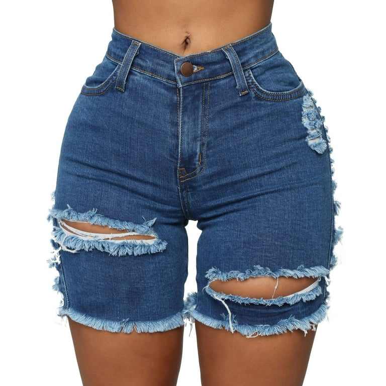 Women's Summer Mid Waist Ripped Jean Shorts Frayed Hem Denim Shorts With  Pockets Jag Cords Mod Mom Classic plus Jean Cargo Pants for Women  Embellished Leggings for Women 