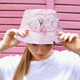 thumbnail image 3 of DALIX Embroidered Double Scoop Ice Cream Tie Dye Cotton Outdoor Summer Bucket Hat in Pink - Extra Large, 3 of 4