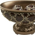 thumbnail image 3 of HomeRoots 468326 8.25 x 8.25 x 14 in. Matte Gold & Bling Polyresin Decorative Bowl with Orbs, 3 of 3