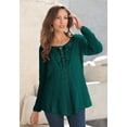 thumbnail image 3 of Roaman's Women's Plus Size Lace Yoke Pullover Sweater, 3 of 6