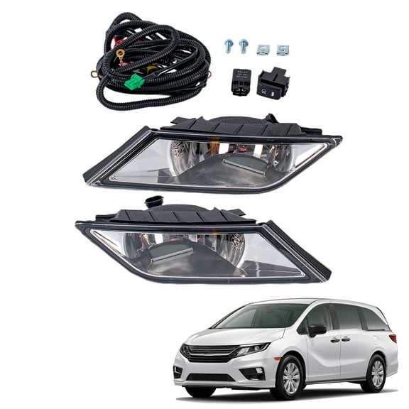 Direct Replacement Fog Light Kit for 2011-2013 Honda Odyssey (Excl. Touring) - Complete Set w/Bulbs & Harness