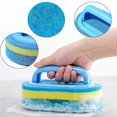 thumbnail image 3 of 2Pcs Cleaning Brush, Scourers Bath Brush All Purpose Scrub Sponge Brush Cleaning Sponge Brush with Comfortable Ergonomic Handle Grip(Blue), 3 of 5