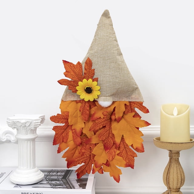 Thanksgiving Faceless Doll Decoration Wall Hanging Fabric Festival Faceless Flower Wreath Maple Leaf Hanging Decoration