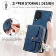 thumbnail image 3 of Phone Case for Samsung Galaxy A42 5G Zipper Wallet Cover with Credit Card Holder Slot Shoulder Crossbody Strap Long Lanyard Leather Cell Accessories A 42 G5 42A S42 4G 2021 Women Girls Blue, 3 of 14