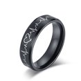 thumbnail image 3 of Heartbeat Rings for Couples I Love You Matching Promise Rings Wedding Bands Sets for Him and Her with Box Stainless Steel Comfort Fit, 3 of 10