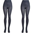 thumbnail image 2 of Lissele Women's Plus Size Opaque Tights Pack of 2 Charcoal, 3x, 2 of 3