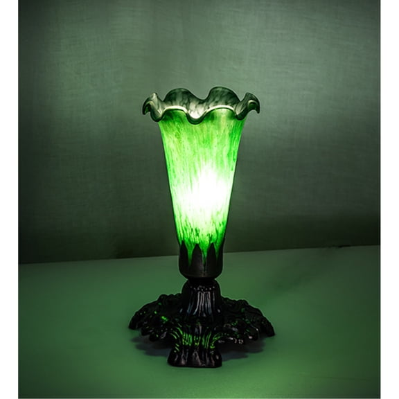 7" High Green Pond Lily Accent Lamp