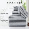 thumbnail image 3 of Juego de Toallas Oliven Cabana a Rayas Gris 8 Piezas, 3 of 6