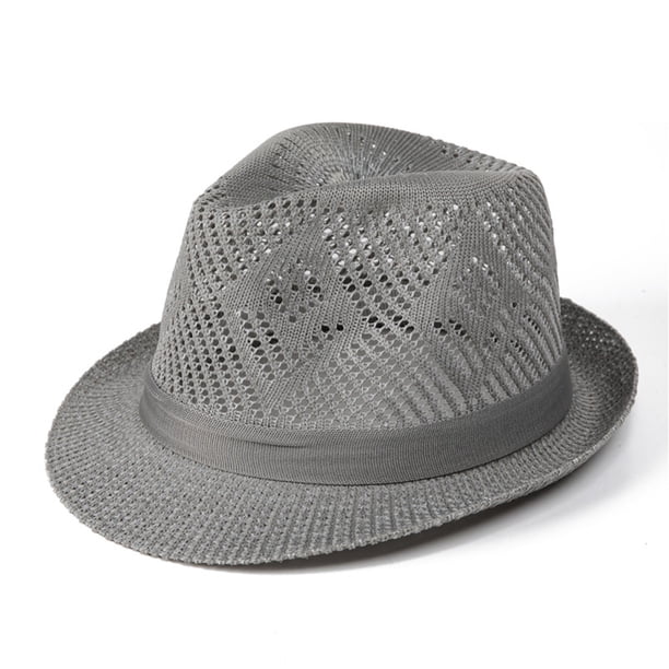 Sombreros para hombre, de malla de color liso, a la moda, para el sol, transpirables, formales, de verano, de poliéster.