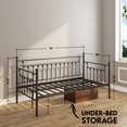 thumbnail image 7 of CastleBeds Victorian Black Metal Twin Daybed Without Trundle | Sleeping Bench Futon Loft Bed Sofa Bedroom Living Room | Twin Mattress | Heavy Duty | AMBEE21, 7 of 7