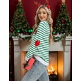 thumbnail image 2 of Cogild Striped Long Sleeve Crew Neck Sweaters for Womens Pullover Top with MERRY Embroidery Christmas Sweaters Womens Sweaters Winter Casual Sweaters for Womens, 2 of 7