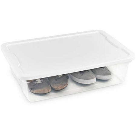 Homz Snaplock® 28 Quart Clear Underbed Storage Container with White Lid, Set of 8