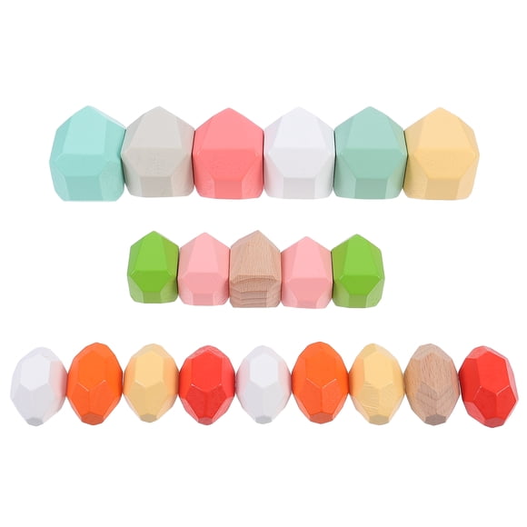 Shisuyan Children Color Recognition Wooden Colorful Stacked Stone Toys (Assorted Color)