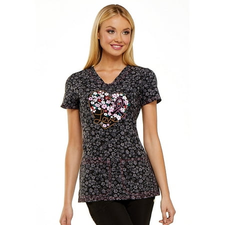HeartSoul Prints Women Scrubs Top V-Neck HS614  XS  Floral Ever In My Heart price history on PriceWatchPro
