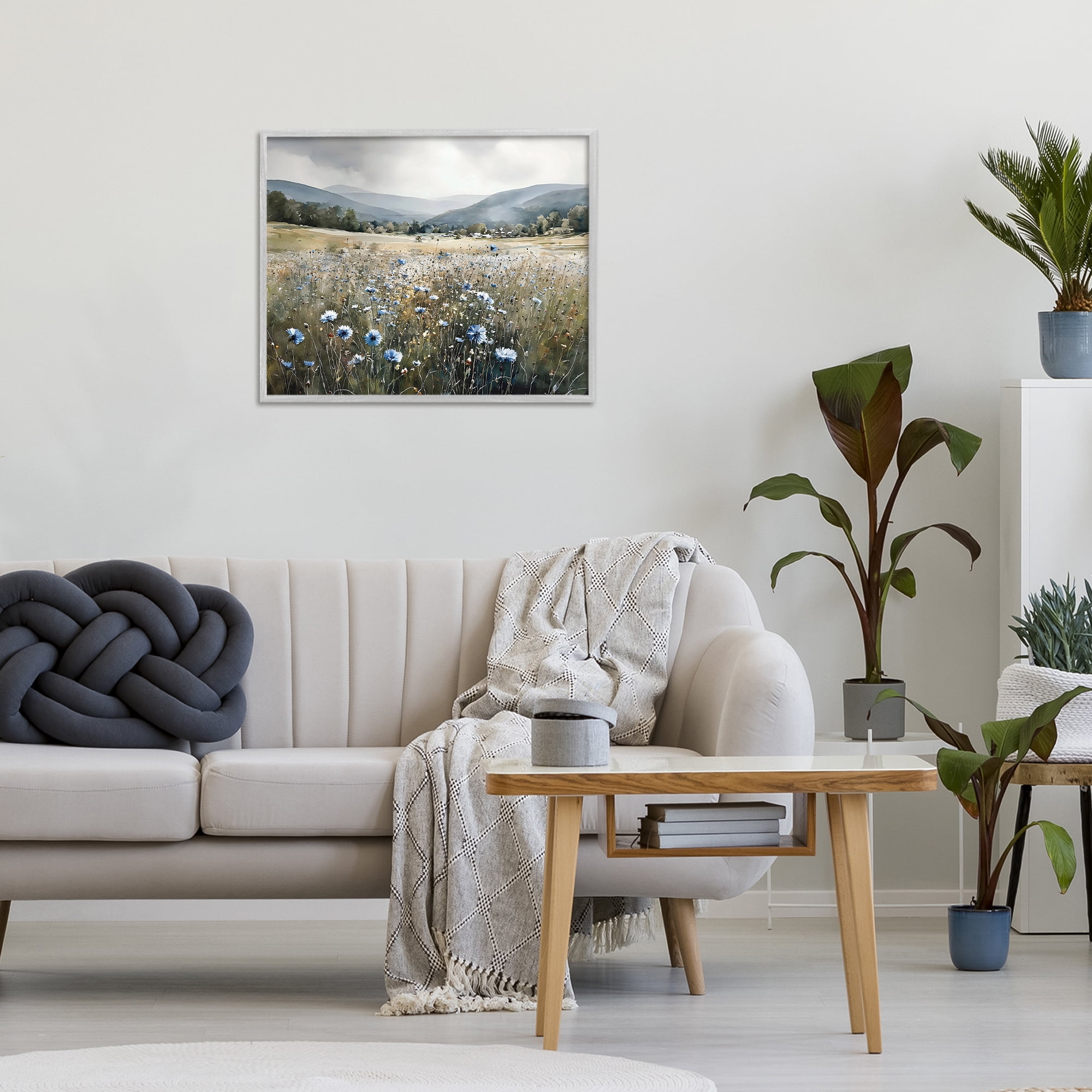 Stupell Industries Sapphire Speckled Fields Gray Framed Giclee Art, design by Franklyn Gregory