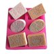 thumbnail image 3 of Silicone Soap Mold 6 Molds Of Flower Emboss Pattern Oval Rectangle, 3 of 5