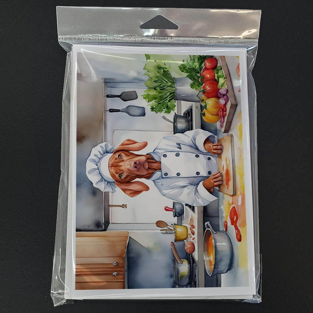 Vizsla The Chef Greeting Cards Pack of 8 7 in x 5 in