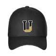 thumbnail image 2 of Daxton Two Tone Initial Letters Numbers Structured Baseball Hat, Black Hat, Letter U, 2 of 3