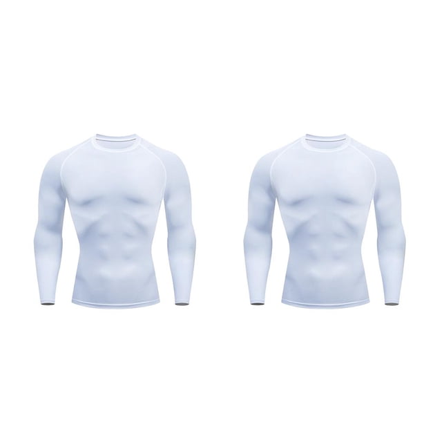 Qarigey Men Thermal Underwear Quick Drying Elastic Motorcycle Bodybuilding Long Sportswear Sleeve Tights Fitness Running Skiing blanco 2Conjunto