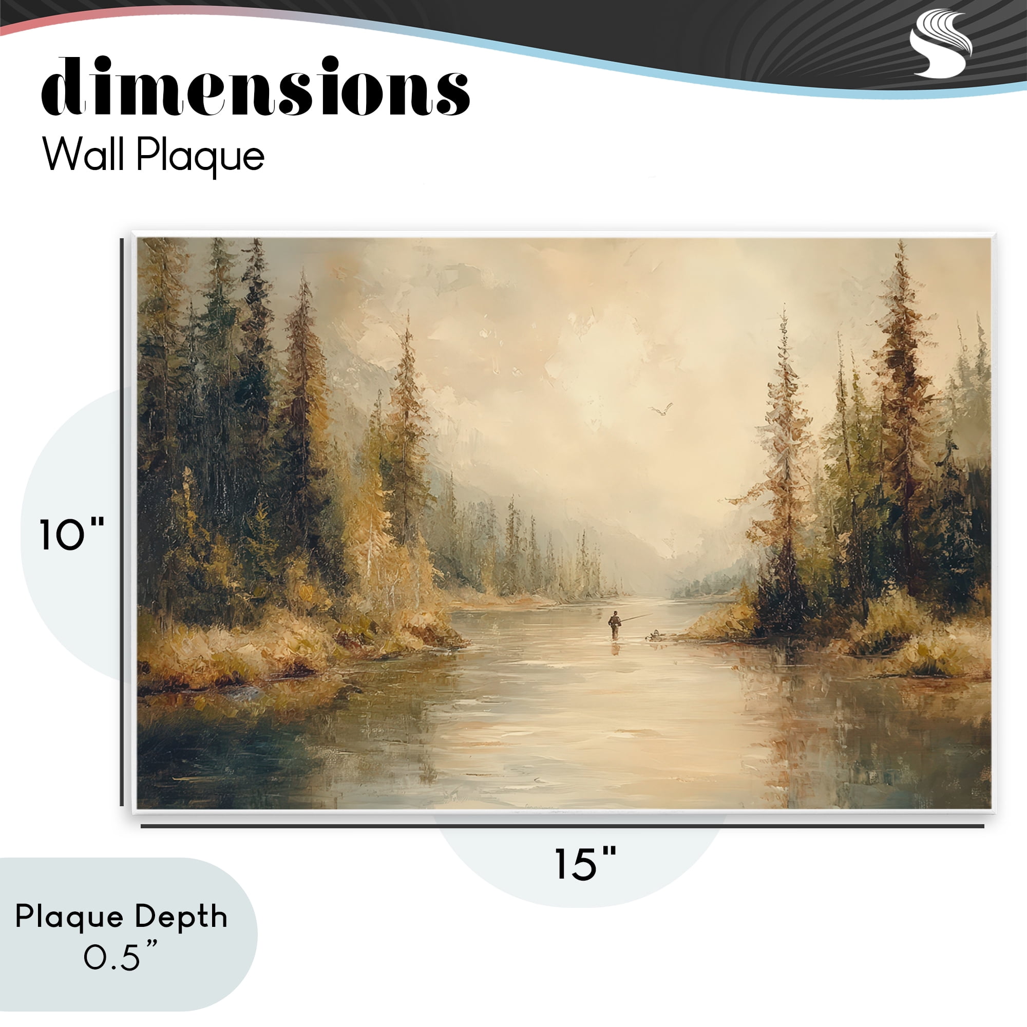 Stupell Industries Fly Fisher at Misty River Wall Plaque Art, design by Petal Prints Design