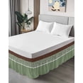 thumbnail image 4 of Sage Green Brown Flowers Wrap Around Bed Skirts for King Bed 18" Drop,Bed Skirt with Adjustable Elastic Belt Dust Ruffle Bed Valance for Bedroom Hotel Classic Botanical Art Elegant Bed Frame Cover, 4 of 7