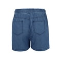 thumbnail image 3 of Dwellite Jean Shorts Womens 2026 Summer Casual Lightweight High Waisted Comfy Stretchy Pull on Trendy Drawstring Denim Short Blue 3XL, 3 of 7