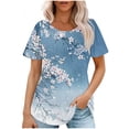 thumbnail image 1 of Fashionable Women's Shirts Short Sleeve Round Neck Tops, 1 of 7