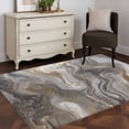 thumbnail image 3 of Marble 3x5 Area Rugs for Living Room, Abstract Fluid Art Grey Brown Marble Texture Modern Non Slip Floor Mat Washable Low-Profile Indoor Carpet for Bedroom, Dining Room, Bathroom, 3 of 9