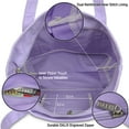 thumbnail image 6 of DALIX 20" Solid Color Cotton Canvas Shopping Tote Bag in Lavender, 6 of 7