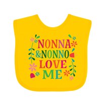 Inktastic Nonna and Nonno Love Me Girls Baby Bib