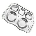 thumbnail image 2 of Stainless Steel Divided Platter Food Grade Cartoon Drop Proof Fun Shape Divided Dinner Tray for Kindergarten Pickup Truck, 2 of 8