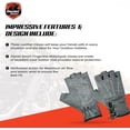 thumbnail image 2 of Daniel Smart Women’s Leather Gloves – Goat Leather - Washed Out Grey Fingerless Motorcycle Gloves with Perforated Action and Gel Palm, 2 of 6