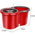 thumbnail image 2 of Spin Mop and Bucket System, Bucket System with Wringer Set for Floor Cleaning, 61 inches Telescoping Mop Rod for Office and Home Use, Red, 2 of 7