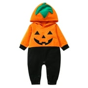 AvoDovA Newborn Outfits Baby Boy Girl Cute Pumpkin Romper Jumpsuit Top Halloween Gift