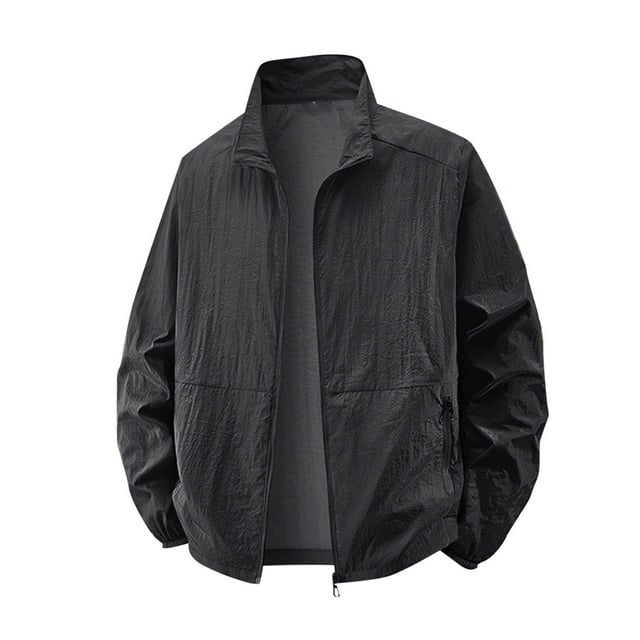 LOVZFMLL Golf Jacket for Men Lightweight Casual Windbreakers Zip Up Spring Fall Golf Coats Outerwear with Zipper Pockets
