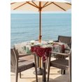 thumbnail image 3 of Outdoor Tablecloth with Umbrella Hole for Patio/Picnic/Party/Camping, 4th of July Waterproof Table Cloth Square Cover Washable, Independence Day American Star Floral Vintage (60"x 60"), 3 of 9