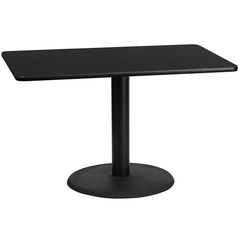Table Height Restaurant Table 30" x 48" Black Laminate Table Top With Base 