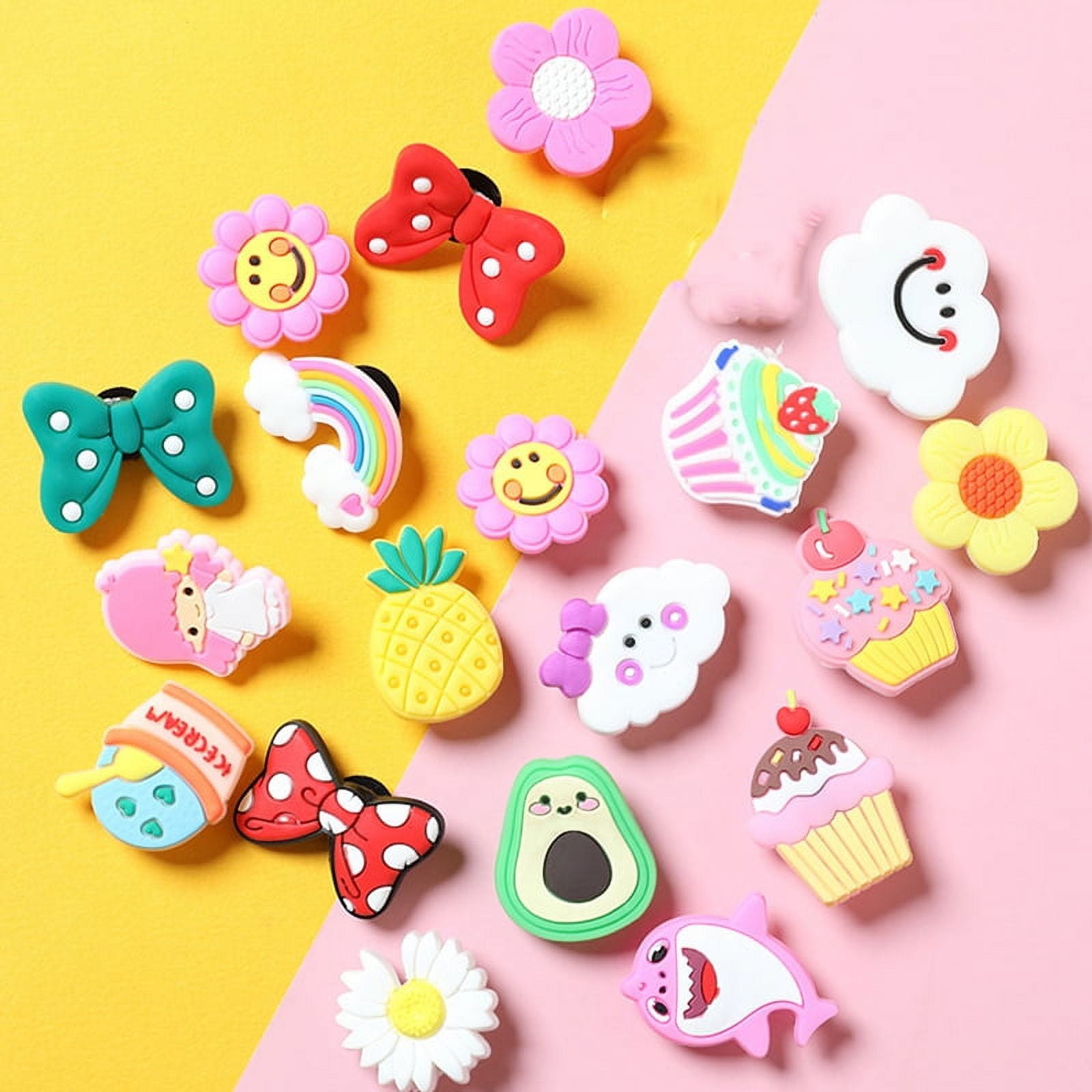 2023 New 1set Kawaii Croc Charms Butterfly Shoe Accessories Wings  Decoration Designer for Girls Women Children Badges Gifts