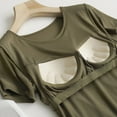 thumbnail image 4 of Built-in Bra T-Shirt for Women - Padded Active Tops with Short Sleeves - Soft Pajama/Casual Shirts for Workout/Yoga - Sizes M-XXXL, 4 of 4