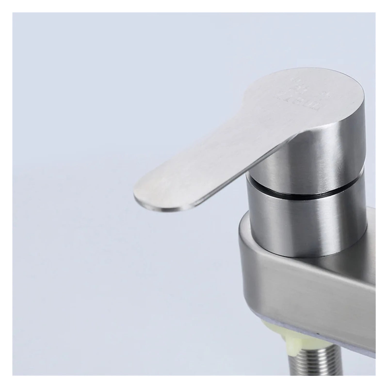 Bathroom Basin Faucet 304 Stainless Steel Sink Mixer Tap, Hot Cold Water 2 Holes Deck Mounted Single Handle Faucet
