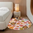 thumbnail image 2 of Bohemia Floral Round Area Rug 3.3Ft Washable Circle Rugs for Dining Room Table, Vintage Orange Pink Flowers Boho Style Beige Non-Slip Carpet Floor Mats Indoor Outdoor Carpet Runner Home Decor, 2 of 8