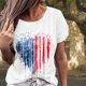 thumbnail image 1 of Imprimir Camisetas Casuales Camiseta holgada para mujer Camiseta con rayas de estrellas del 4 de julio Tops femeninos de verano (Blanco XXL) Cgtredaw Para estrenar, 1 of 6