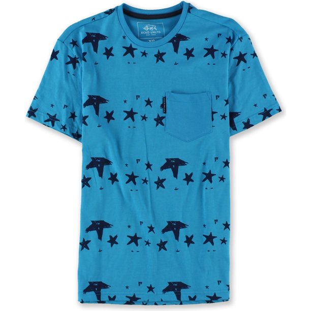 Ecko Unltd. Camiseta gráfica con rayas de estrellas grises para hombre, azul, XXX-Large
