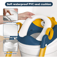 thumbnail image 3 of COOSEYA Potty Training Seat,Potty Training Toilet for Kids,Toddler Toilet Seat with Ladder,Children 12+ Months (Navy blue & yellow), 3 of 9
