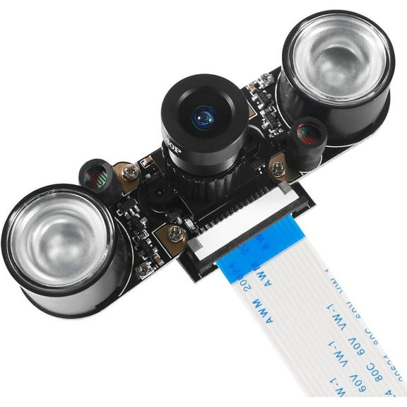 for Raspberry Pi 4 Camera Day & Night Vision Camera Adjustable-Focus Module 5MP OV5647 Sensor Webcam Video 1080p with 2 Infrared IR LED Light HD Webcam for Raspberry pi 3 B /3B/2B/4B