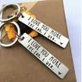 thumbnail image 4 of 2 Pack Creative I Love You More The End I Win For Couples Novelty Lovers Keyring Keychain Stainless Steel Key Holder Valentine Gift, 4 of 6