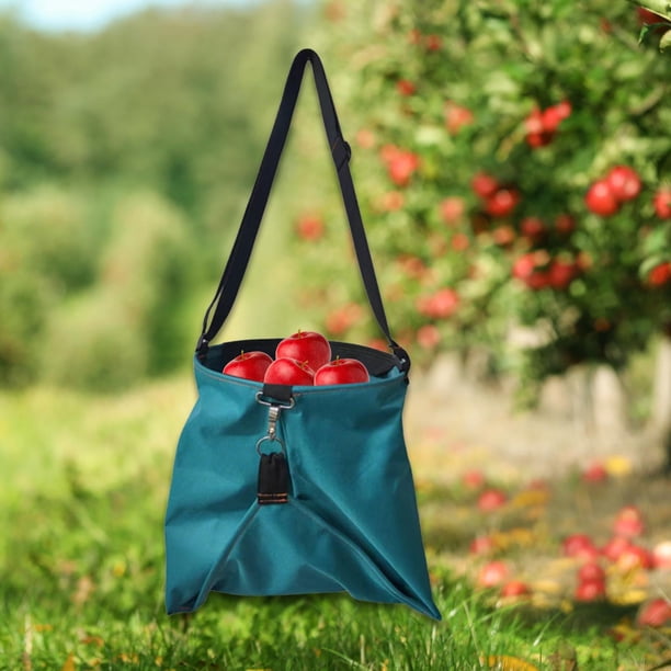 Bolsa para recoger frutas, bolsa para recolección de frutas para exteriores, lavable a mano y en el brazo, con hebilla de liberación rápida, delantal Verde