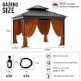thumbnail image 2 of Pakunoda 10' X 6.5' Gazebo Universal Replacement Privacy 4-Panel Curtains, Waterproof Outdoor Curtains Orange Sidewall with Zipper for Patio Garden Backyard 10' X 10' Gazebo, Curtain Only, 2 of 8