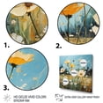 thumbnail image 3 of Designart "Golden Azure Ranunculus Sunlit Field" Floral Floater Framed Wall Art Living Room, 3 of 7